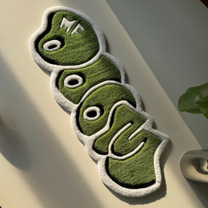 MF Doom Rug: Handmade Green Rap Music Decor (32")