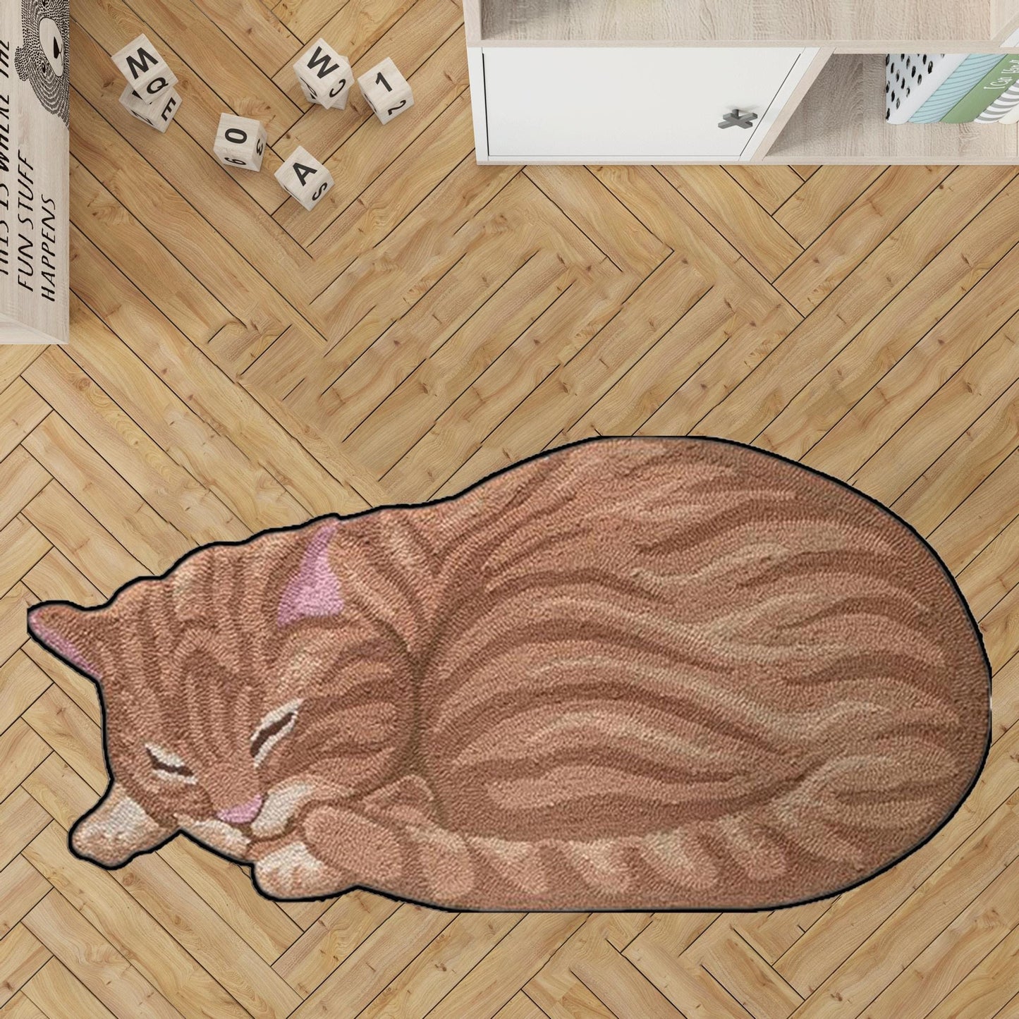 sleepy cat rug,nap cat rug, custom pet  rug, cat gift rug, personalized animals rug, kids room rug, Black cat,brown cat,brown tabby cat rug