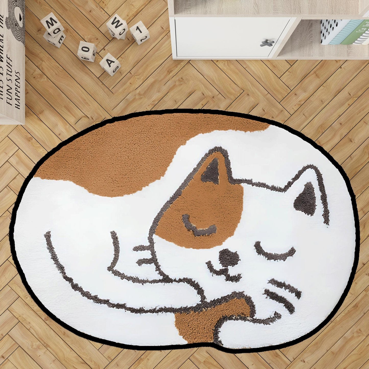 sleepy cat rug,nap cat rug, custom pet  rug, cat gift rug, personalized animals rug, kids room rug, Black cat,brown cat,brown tabby cat rug