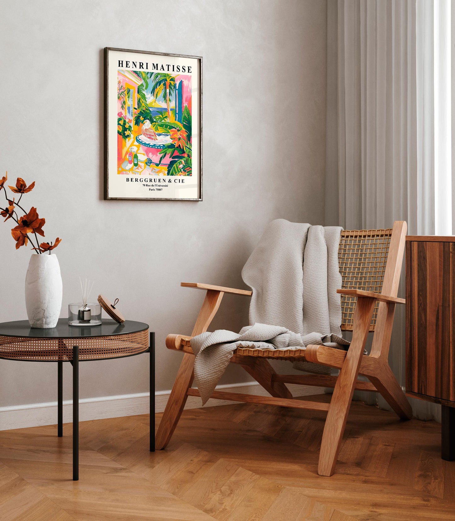 Matisse Style Eagle in Bathtub Art Print: Maximalist Bathroom Decor