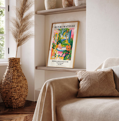 Matisse Style Eagle in Bathtub Art Print: Maximalist Bathroom Decor