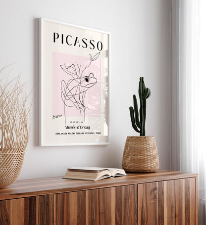Picasso poster, Frog art print, Mid century print, Frog lover gift, Minimalist wall art