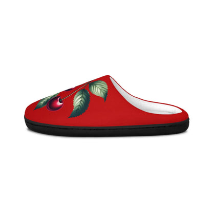 SlippersGift Christmas RedCherries IndoorShoes for Women FestiveHoliday Red HouseSlippers CozyGift for Her WinterHome Houseshoes