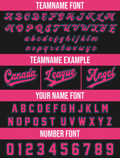 Custom Baseball Jersey with Team Name Number, Jersey Shirt for Men Women Youth Kid, Gifts for Baseball Fans Gradient Pinstripe Black Pink