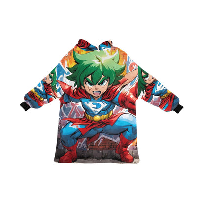 Kids Blanket Hoodie Superhero Hero Comics Cartoon