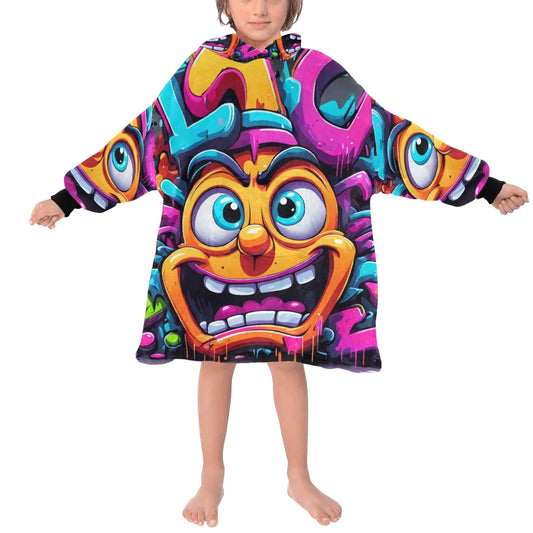 Kids Blanket Hoodie Cartoon Comics Art Graffiti
