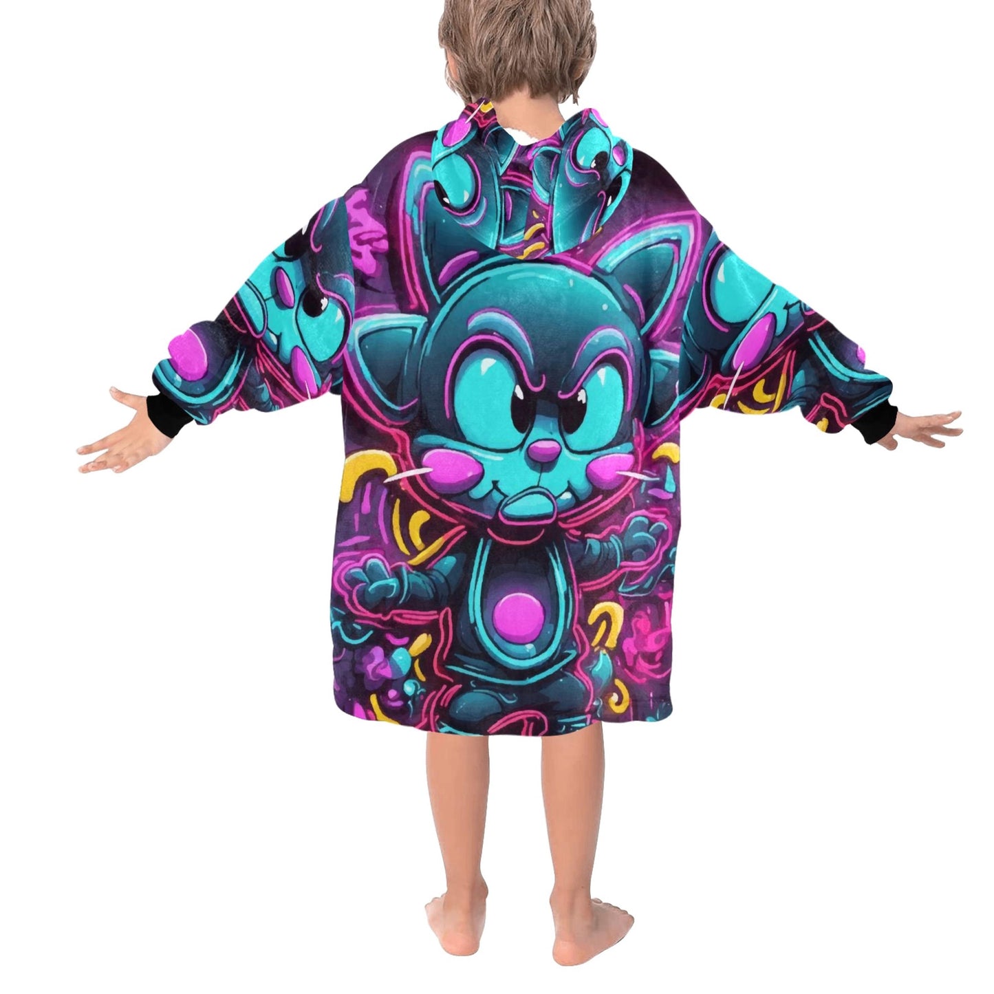 Kids Blanket Hoodie Art Graffiti Emoji Cartoon Comics