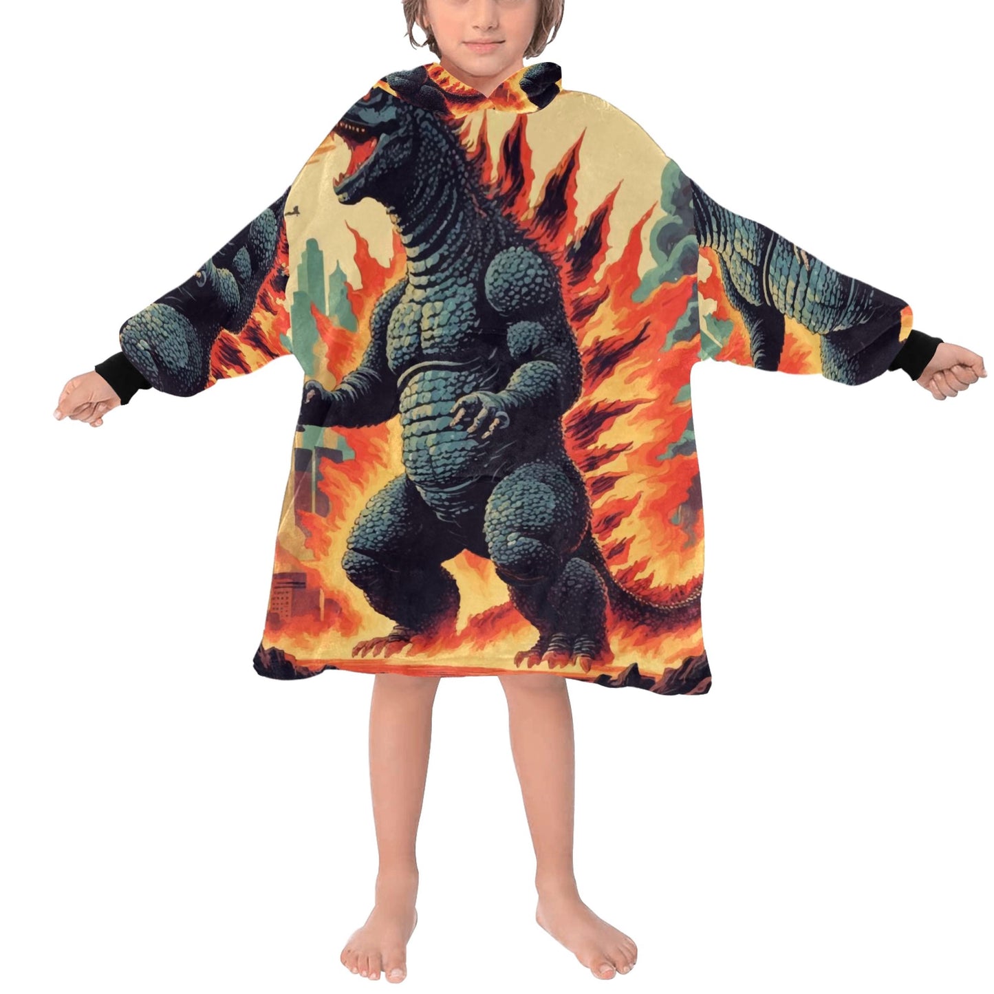 Kids Blanket Hoodie Godzilla Kaiju Gojira Japam