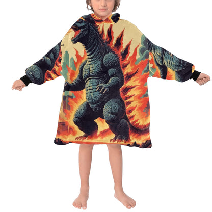 Kids Blanket Hoodie Godzilla Kaiju Gojira Japam