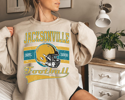 Jacksonville Football Sweatshirt, Vintage Jacksonville Crewneck, Retro Jacksonville Sweatshirt, Jacksonville Varsity Sweatshirt, Florida