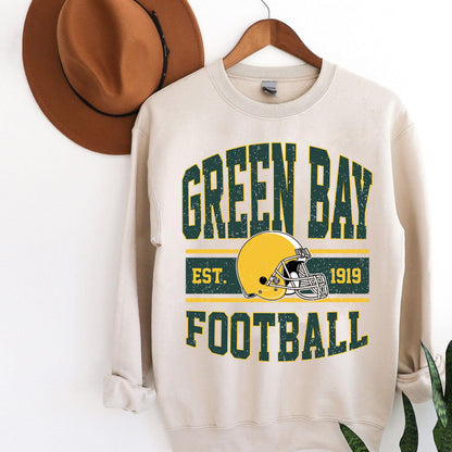 Vintage Green Bay Football Sweatshirt, Green Bay Shirt Retro Style 90s Unisex Crewneck, Graphic Tee Gift For Football Fan Sport.
