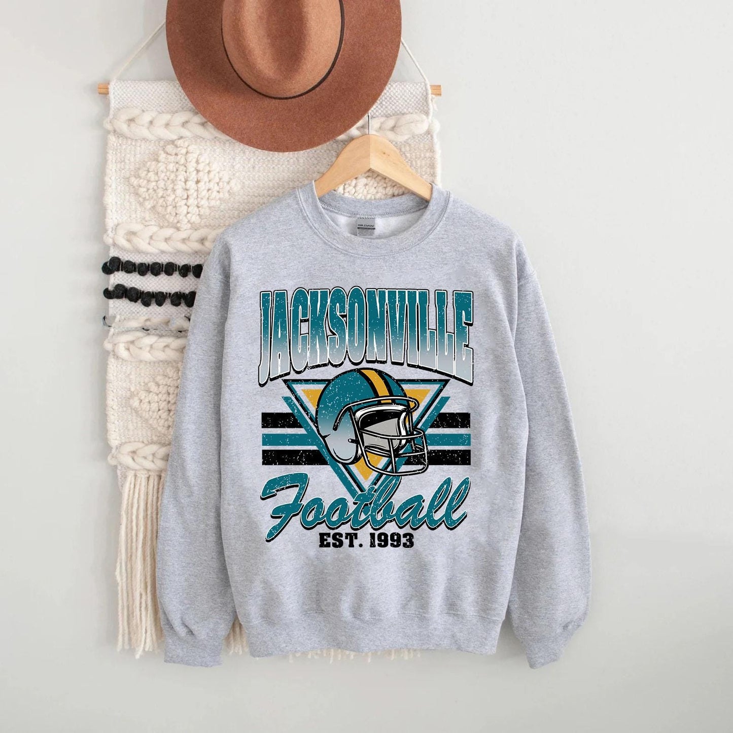 Jacksonville Football 90s Style Sweatshirt, Vintage Jacksonville Football Shirt, Jacksonville Fan Shirt, Sunday Football Tee, Game Day Shirt
