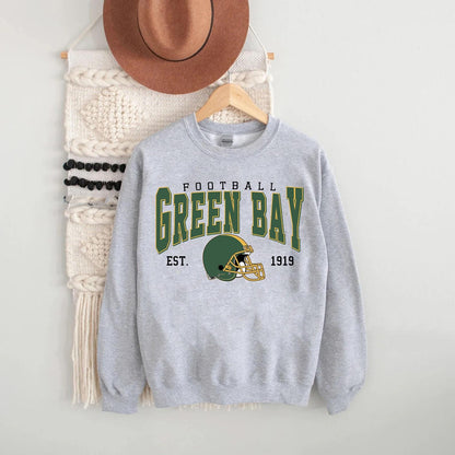 Green Bay Football Vintage Style Sweatshirt, Green Bay Shirt Retro Style 90s Unisex Crewneck, Graphic Tee Gift For Football Fan Sport.