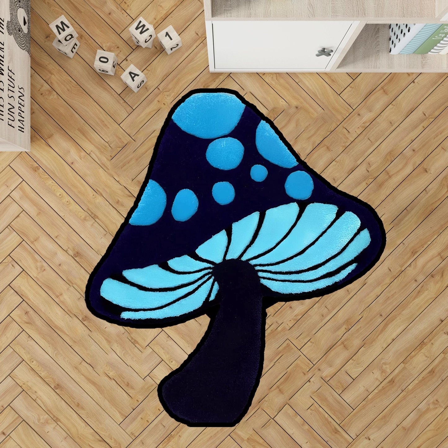 blue and black mushroom,rainbow mushroom rug,pınk mushroom rug,Yellow Navy Blue Mushroom,mushroom colorful,red mushroom rug,blue mushroom