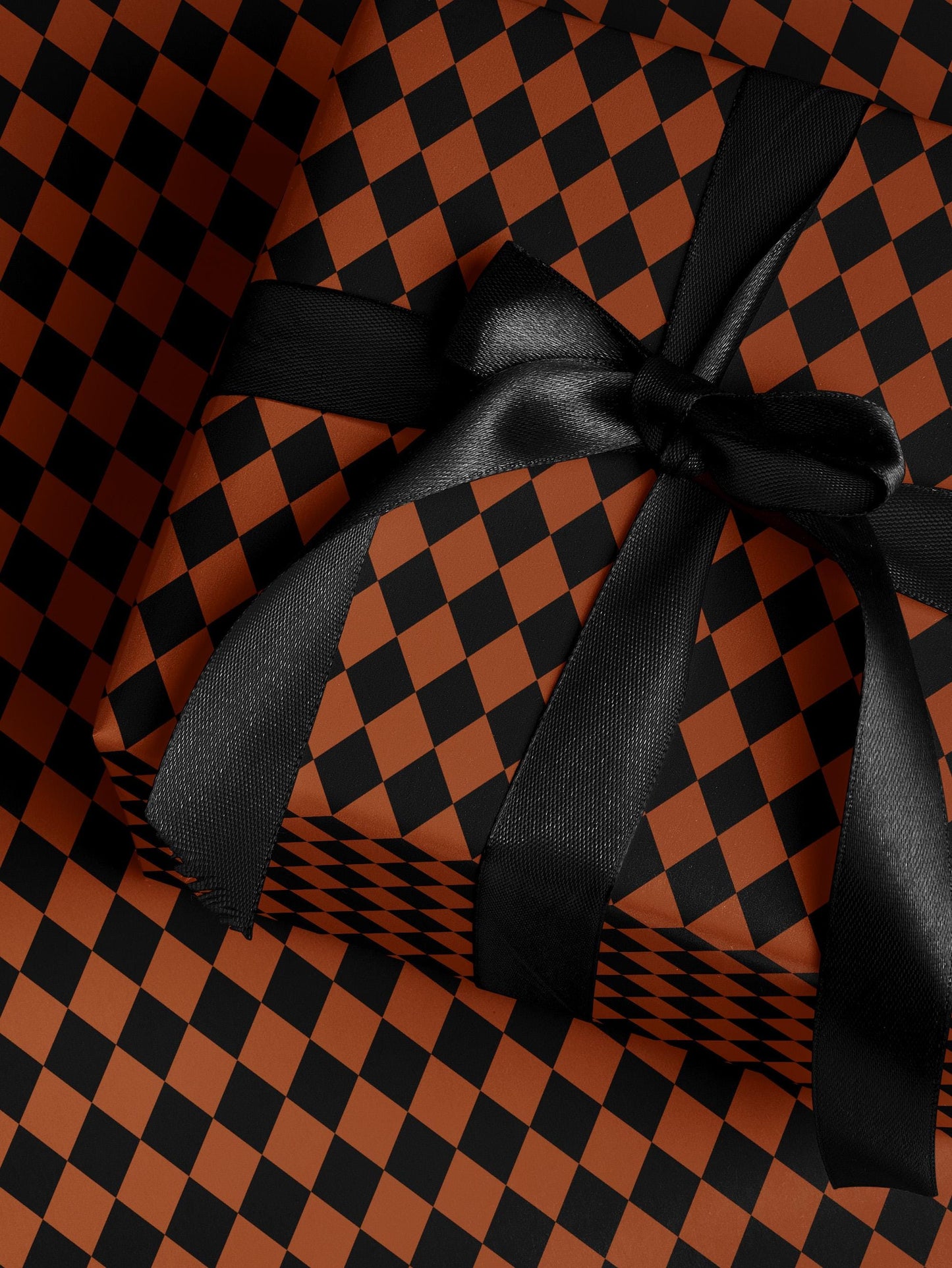 Halloween Wrapping Paper Fall Gift Wrap Orange and Black Paper Harlequin Design October Birthday Gift Wrap Roll Autumn Wrapping Paper Print