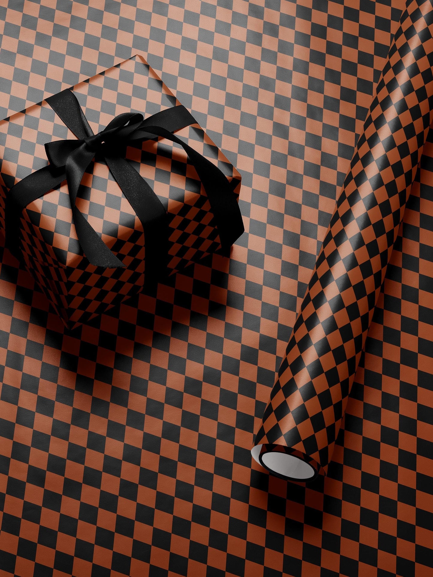 Halloween Wrapping Paper Fall Gift Wrap Orange and Black Paper Harlequin Design October Birthday Gift Wrap Roll Autumn Wrapping Paper Print