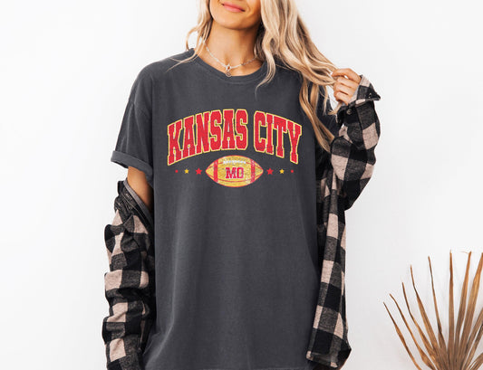 Kansas City Football Retro 90s Style Sweatshirt, Kansas City Football Shirt, Sunday Football Shirt, Kansas City Crewneck Tee, Game Day Shirt