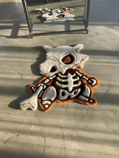 3D Skull Tufted Rug – Handmade Skeleton Rug Inspired by Pop Culture – Unique Home Decor & Gift for Gamers and Anime Fans