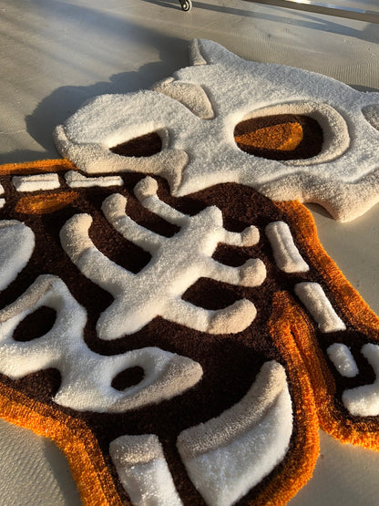 3D Skull Tufted Rug – Handmade Skeleton Rug Inspired by Pop Culture – Unique Home Decor & Gift for Gamers and Anime Fans