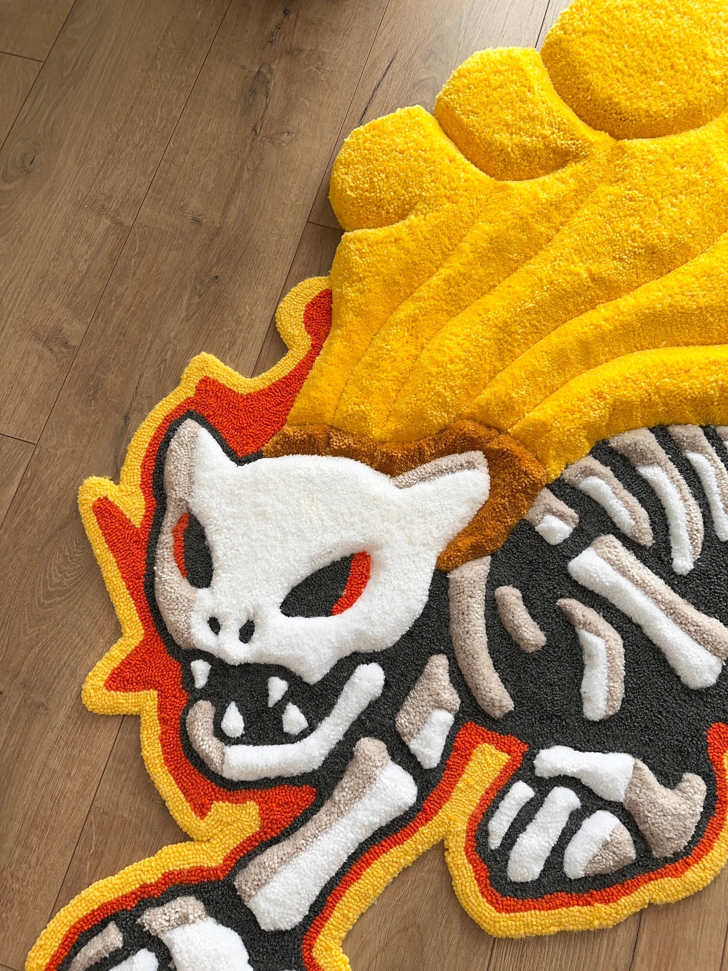 Skeleton tufted rug,3d skull rug, handmade tufted custom rug, living room decor rug, bedroom carpet, area carpet
