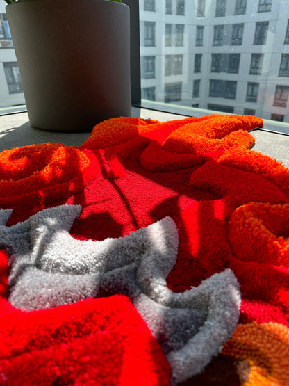 3D Skull Tufted Rug – Handmade Skeleton Rug Inspired by Pop Culture – Unique Home Decor & Gift for Gamers and Anime Fans