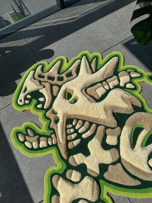 3D Skull Tufted Rug – Handmade Skeleton Rug Inspired by Pop Culture – Unique Home Decor & Gift for Gamers and Anime Fans