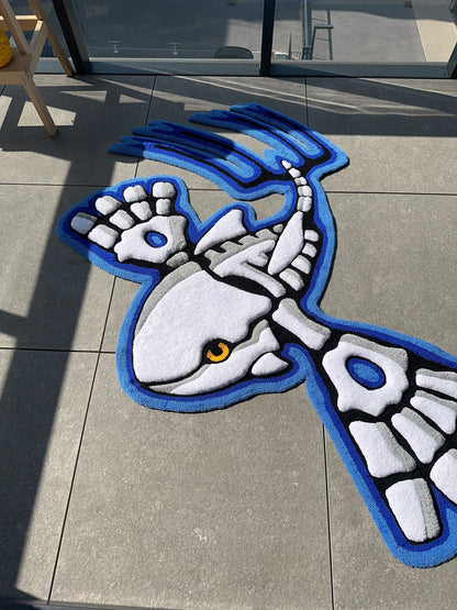 Skeleton tufted rug,3d skull rug, handmade tufted custom rug, living room decor rug, bedroom carpet, area carpet