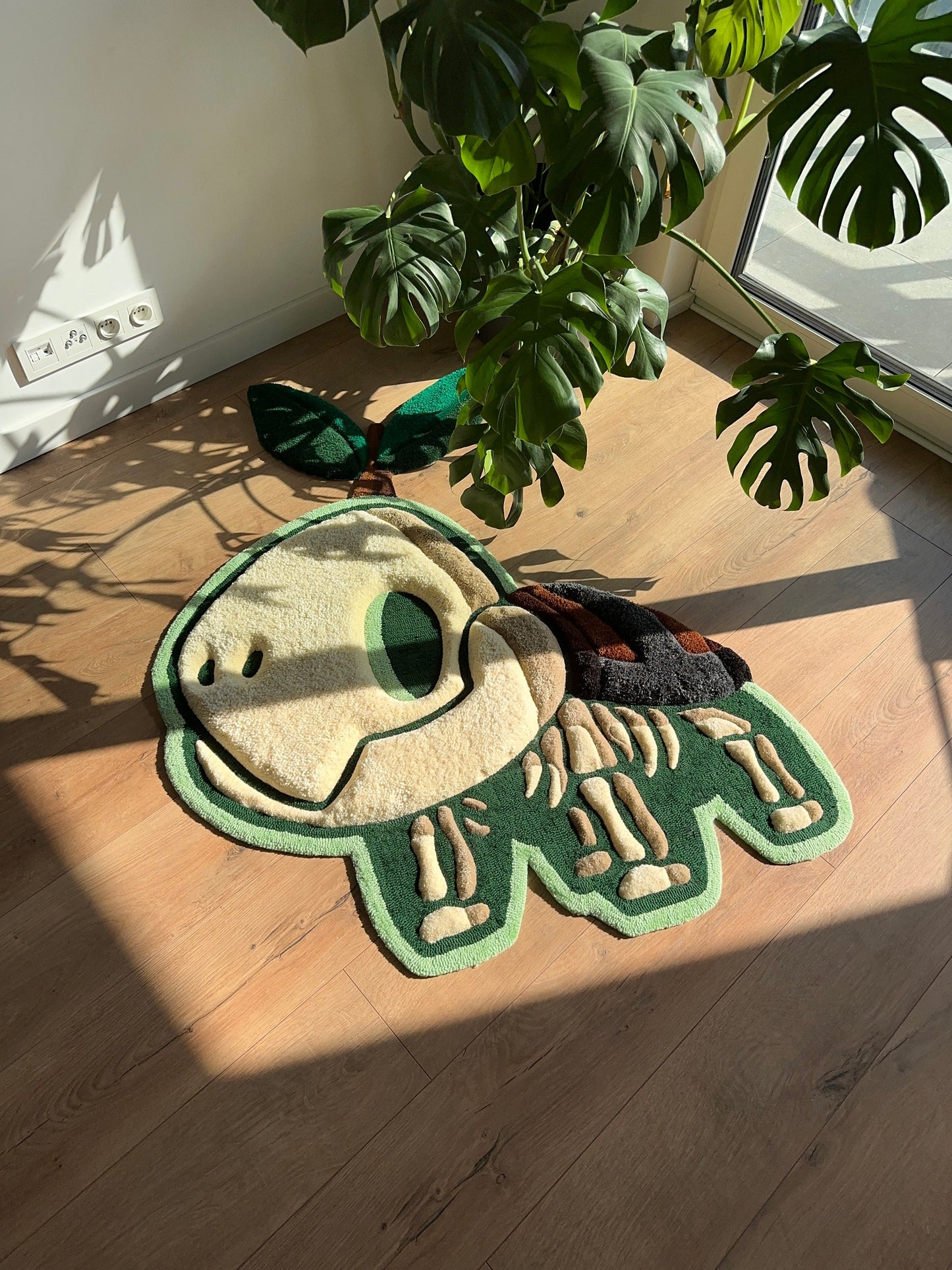 3D Skull Tufted Rug – Handmade Skeleton Rug Inspired by Pop Culture – Unique Home Decor & Gift for Gamers and Anime Fans