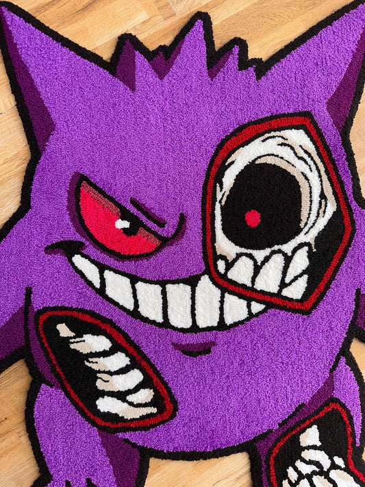 Handmade Tufted Rug with Cute Cartoon-Inspired Creature – Custom Colorful Decor – Ideal Gift for Anime & Game Enthusiasts