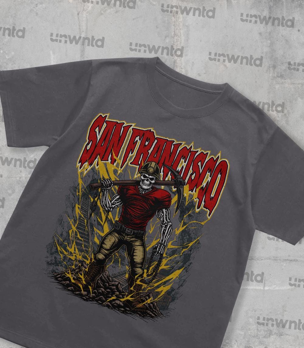 San Francisco Football Shirt - Graphic Tees - Skeleton Shirt - Merch Tee - Gift Shirt - Bootleg Shirt - Vintage - Skeleton Shirt