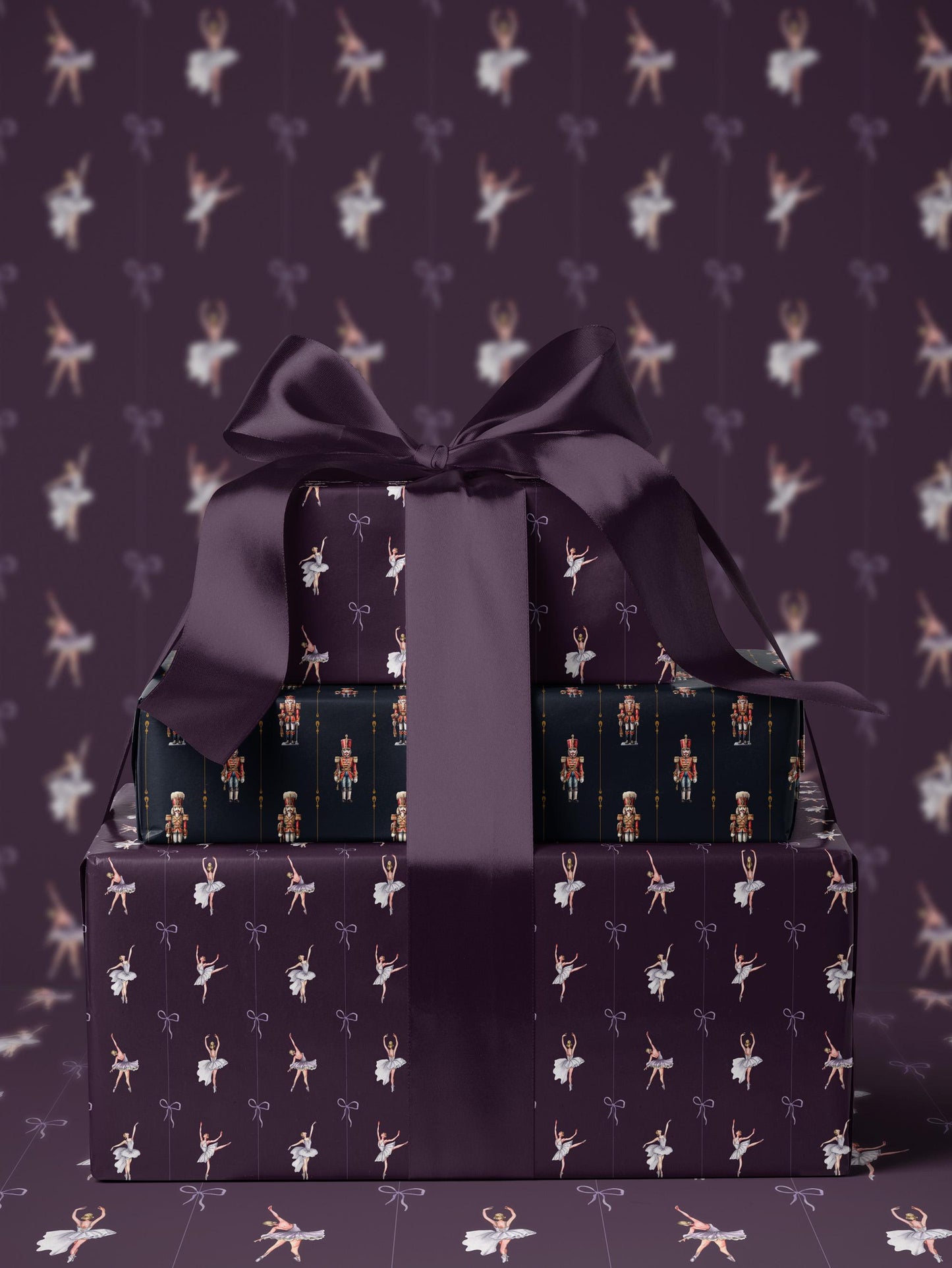 Ballerina Birthday Party Wrapping Paper Girl Gift Wrap Purple Wrapping Paper Ballet Gift Wrap for Holiday Wrapping Paper Children Gift Idea