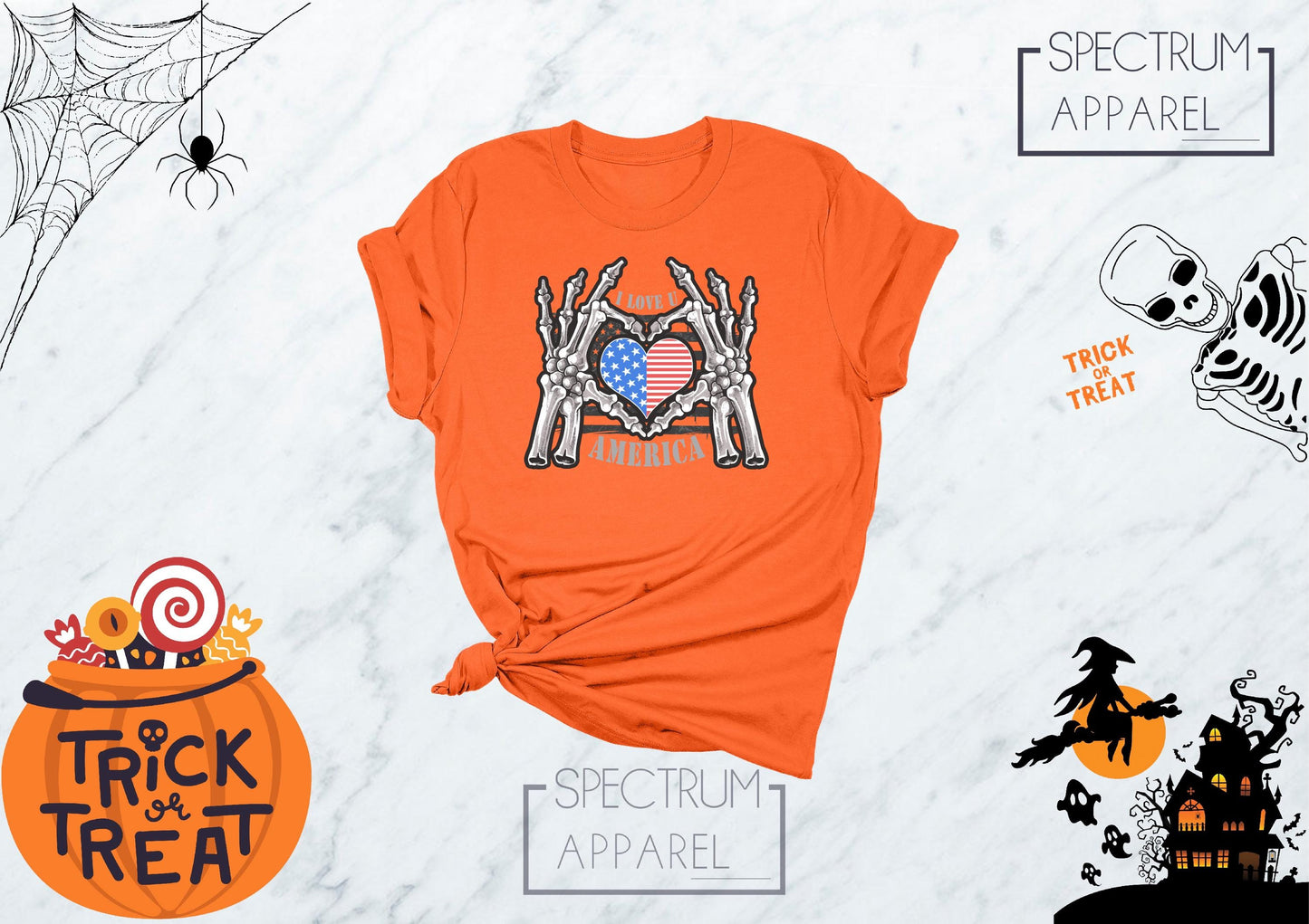 Halloween Skeleton Shirt, Skeleton Shirt, Halloween Party Shirts, Halloween Tshirts, I Love USA Shirt, I Love America Shirt, USA Shirt