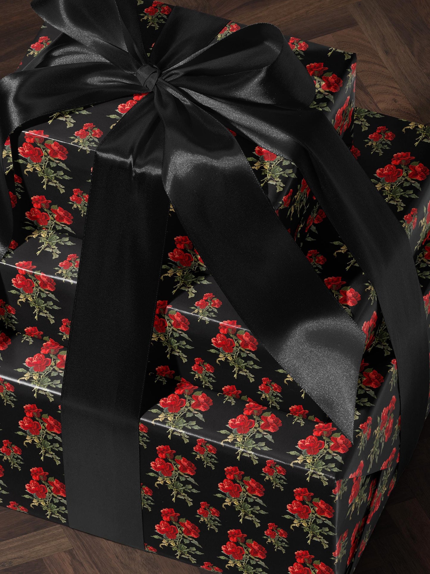 Rose Bouquet Wrapping Paper Red Floral Gift Wrap Luxury Wrapping Paper Romantic Gift for Her Elegant Gift Wrap Wedding Wrapping Paper Print