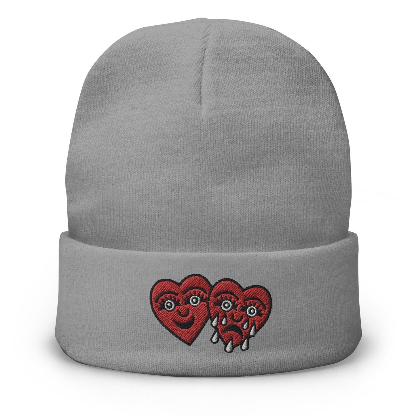 Laugh Now Cry Later, Traditional Tattoo Beanie, Tattoo Inspired Clothing, Embroidered Beanie, Heart Beanie, Weeping Heart Tattoo