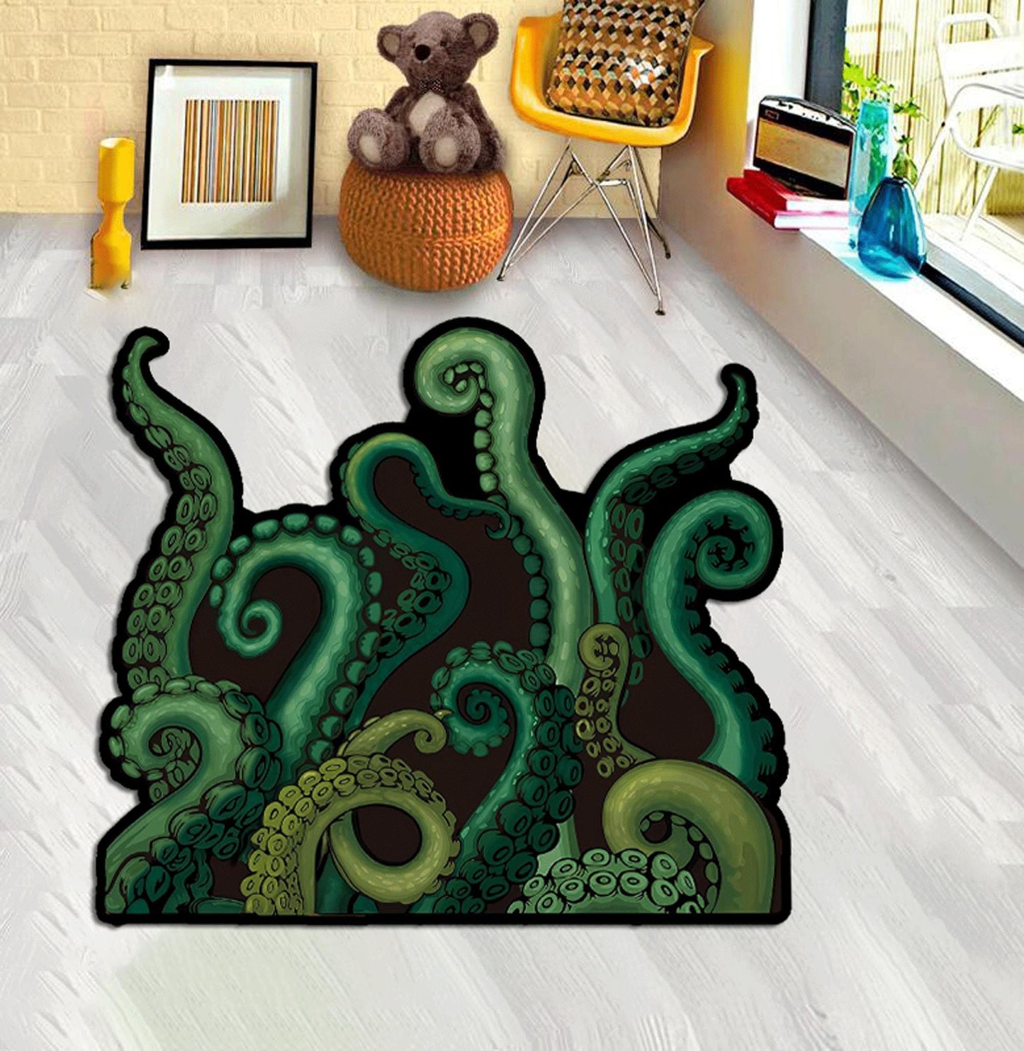 Octopus rug,Octopus decor,Purple Octopus,Green Octopus,Blue Octopus,Octopus Sea Personalized Area Rug,Sea Lover Gift, Custom rug, Home decor
