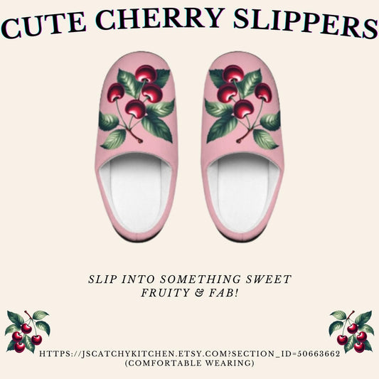 Cherryinspired Women'sSlippers Fruit Cherry Slippers Cherryfruit Houseshoes Slippers On BlushRose Pink PinkBackground Roseful Pink