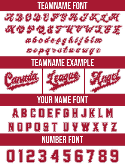 Custom Team Name Number Logo Baseball Jersey Shirt, Personalized Baseball Jersey For Adult Kid, Red White Baseball Jersey Custom Shirt