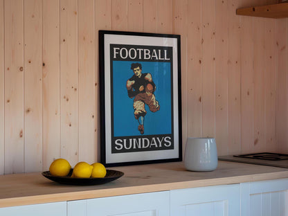 Football Sundays Print Retro Football Art Football Gift for Dad Retro Sports Poster Football Wall Decor Football Gift America USA