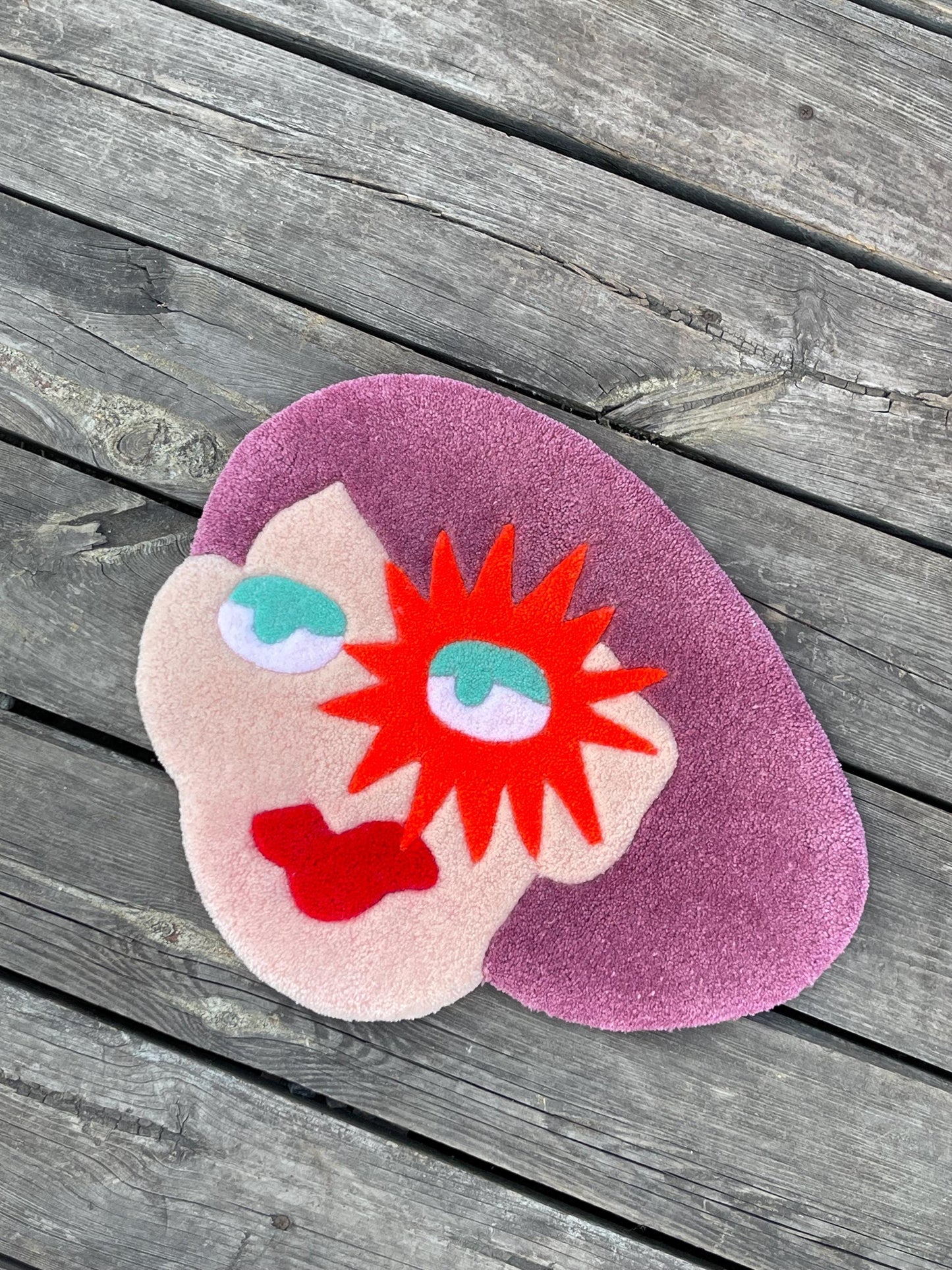 Funky Tufted Rug /  100% Handmade Rug / Housewarming Gifts, 3D Custom Rug , Wall Decor