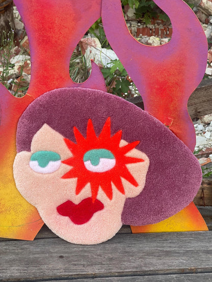 Funky Tufted Rug /  100% Handmade Rug / Housewarming Gifts, 3D Custom Rug , Wall Decor