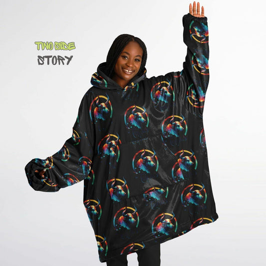 Unisex Taurus Star Sign Print Snug Hoodie,Printed Hooded Blanket,Blanket Sleeves,Lounge Wear,Unique,Novelty Gifts, birthday Christmas Gift