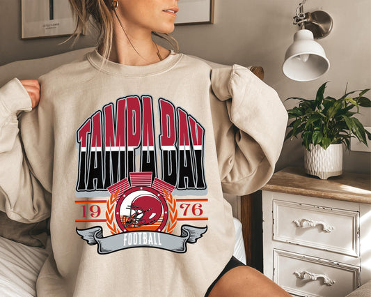 Tampa Bay Football Sweatshirt, Vintage Tampa Bay  Crewneck, Retro Tampa Bay  Sweatshirt, Tampa Bay  Varsity Sweatshirt, Tampa Bay Longsleeve