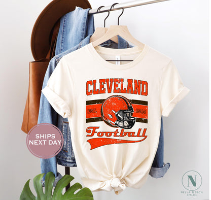 Cleveland Football Shirt, Retro Cleveland Football Shirt, Vintage Cleveland Women Shirt, Cleveland Toddler Shirt