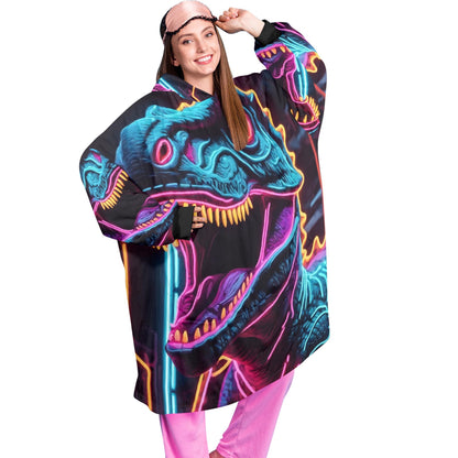 Dinosaur Cartoon Blanket Hoodie Personalized Fleece Loungewear