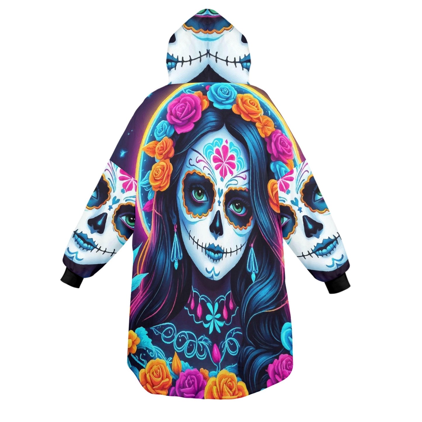 Calavera Blanket Hoodie Día De Los Muertos Chicano Art