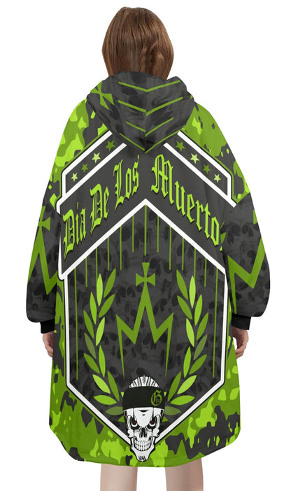 Día De Los Muertos Art Blanket Hoodie Personalized Fleece Loungewear