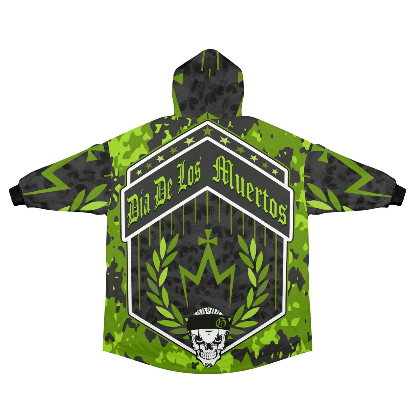 Día De Los Muertos Art Blanket Hoodie Personalized Fleece Loungewear