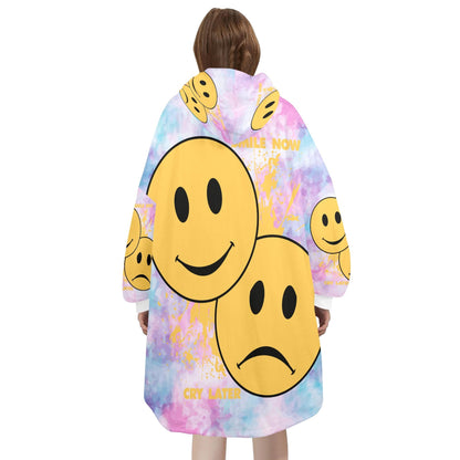 Smile Now Cry Later Blanket Hoodie Oversized Unisex Fleece