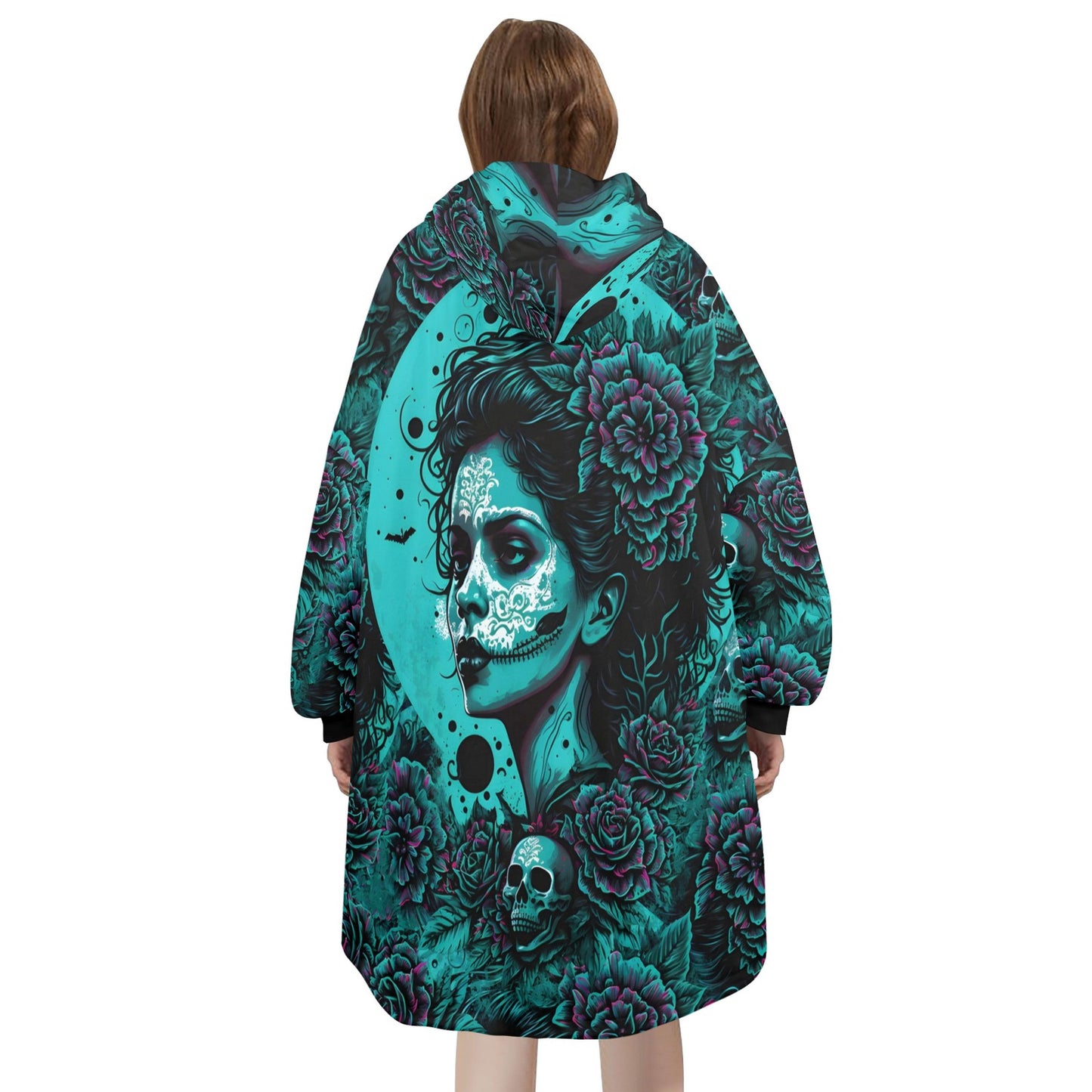 Día de Los Muertos Blanket Hoodie Chicano Art Personalized Blanket