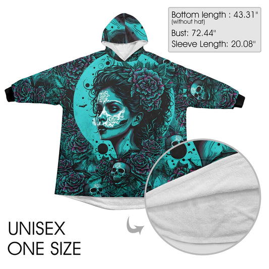 Día de Los Muertos Blanket Hoodie Chicano Art Personalized Blanket